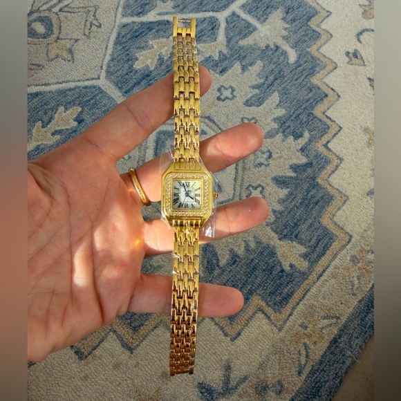 Panthere Classic Gold Crystal Stainless Steel Gold Watch main image 6